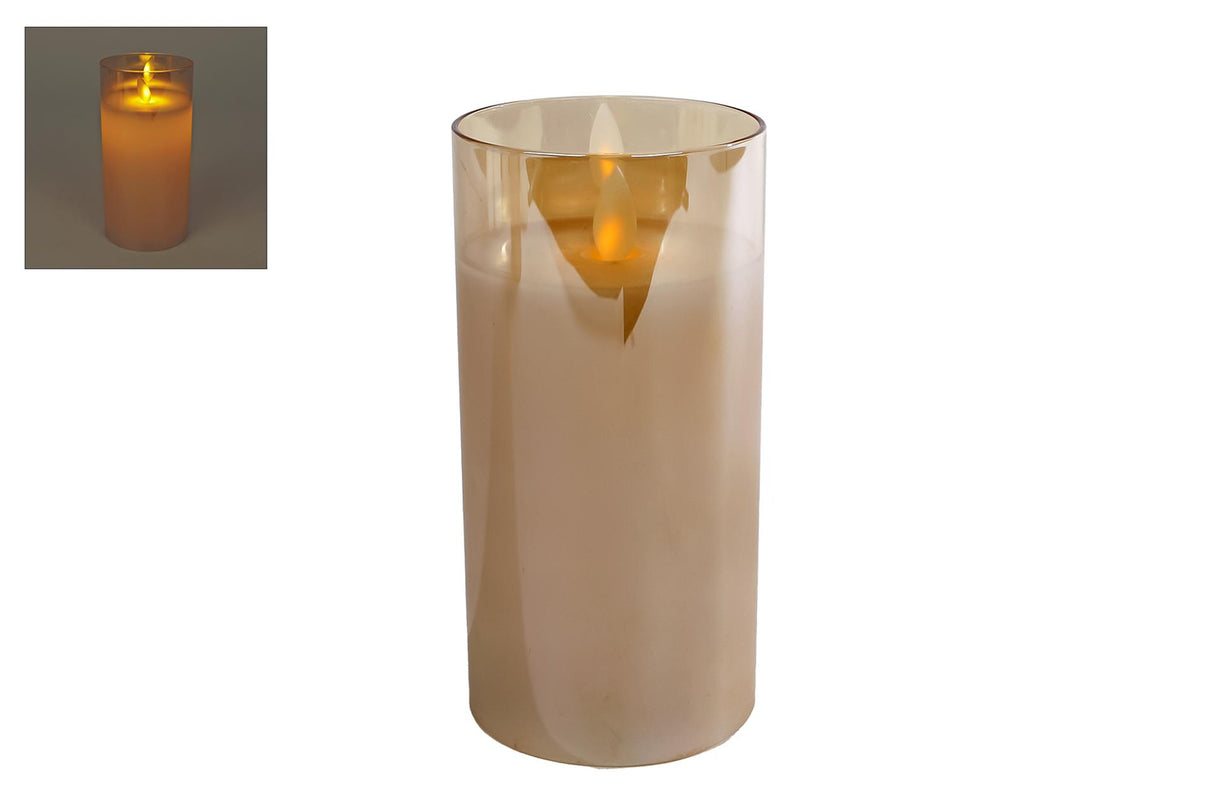 Cosydecor sfeerverlichting amber led glas h15cm
