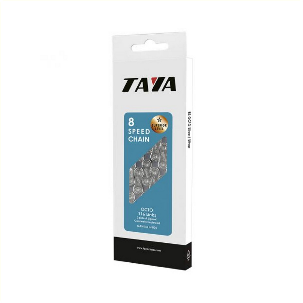 Taya nyaklánc Octo 1 2x3 32x116, 7-8 sebesség, fekete ezüst