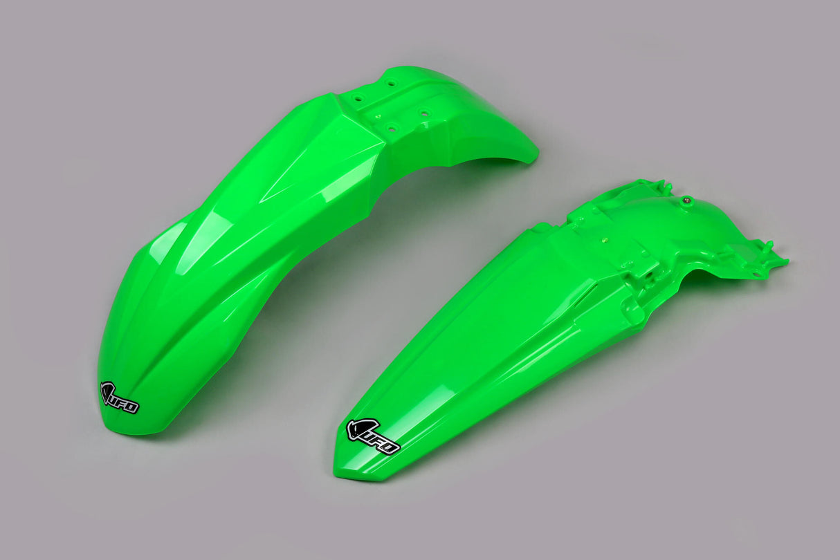 Ufo plast mudguard set mudguard set ufo kawasaki green