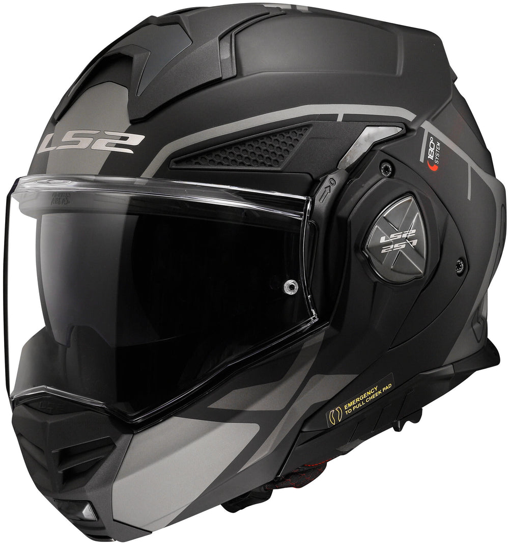 Ls2 flip-up helmet ff901 advant x metryk helmet ff901 adv. x metric xs black gray