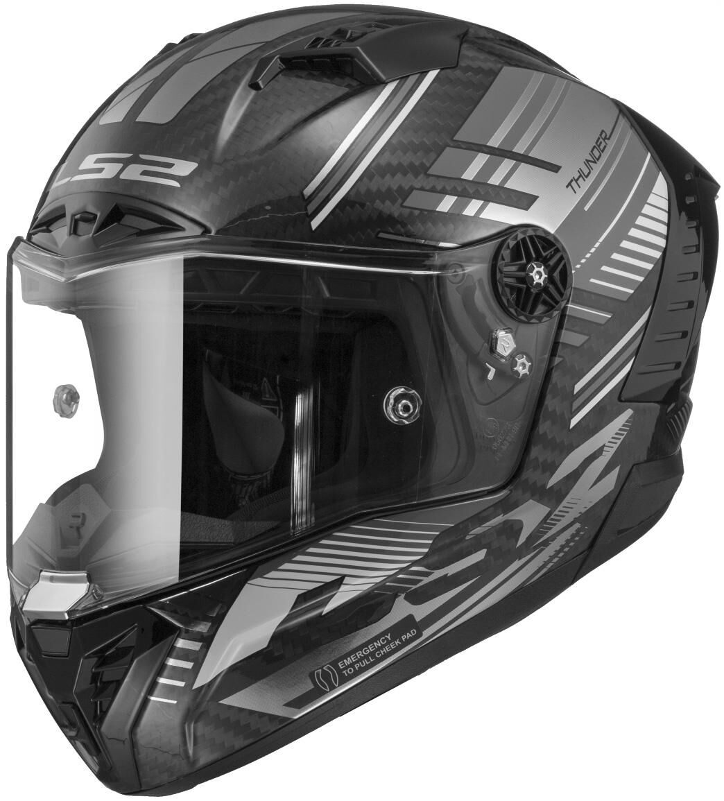 Ls2 Integralhelm „FF805 Thunder Carbon Volt“ Helm FF805 Thun.ca. Volt XL Schwarz Silber
