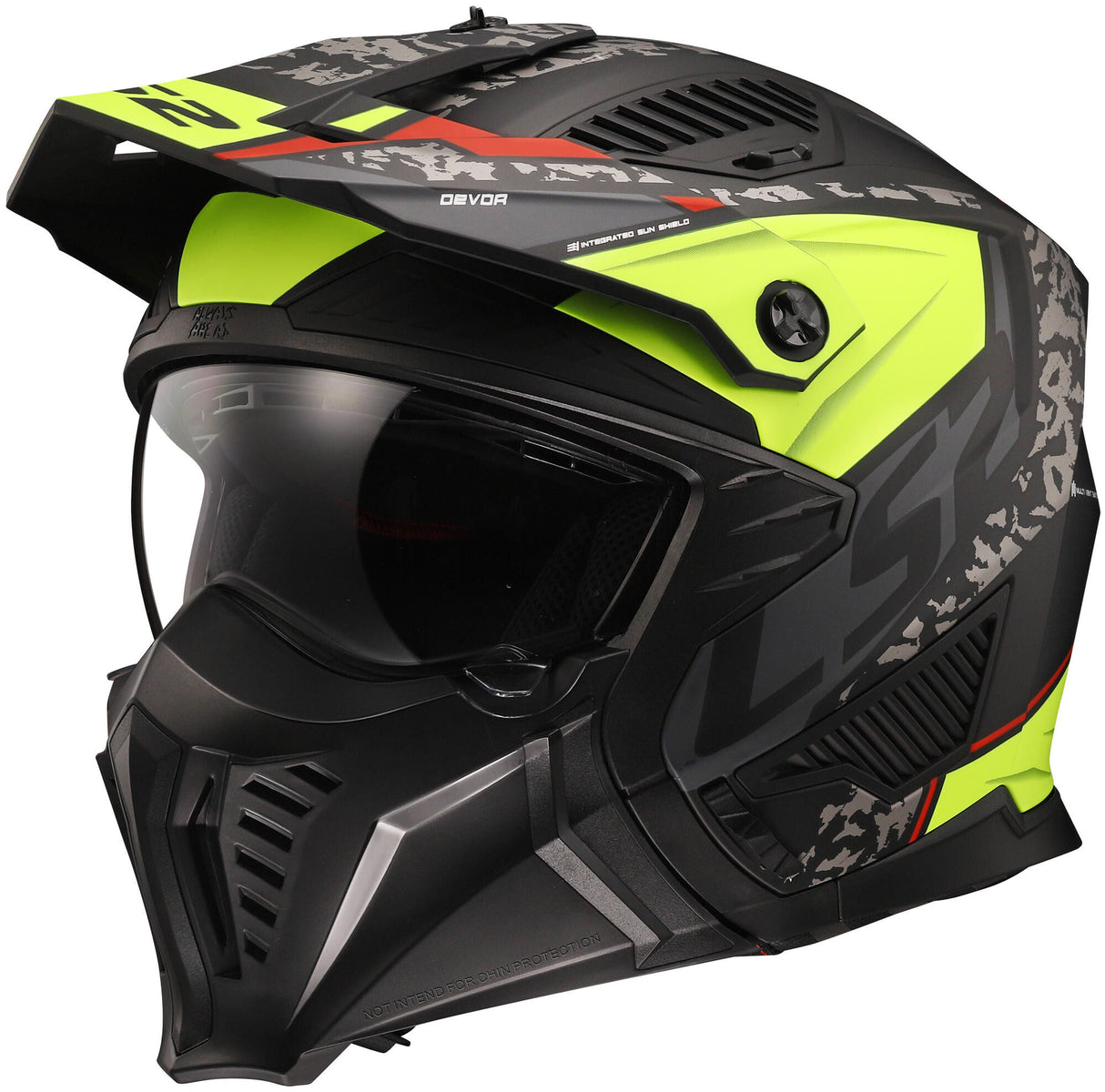Ls2 modular helmet of606 drifter devor helmet of606 drtifer devor l black neon yellow.