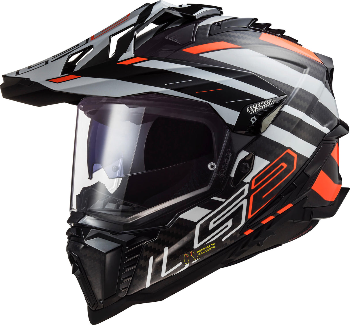Ls2 enduro helmet mx701 explorer carbon edge. helmet mx701 exp.car. edge l bl. white or