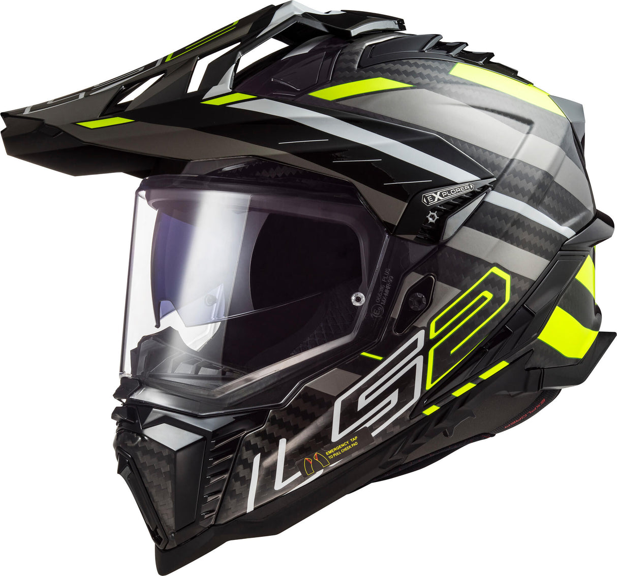 Ls2 enduro helmet mx701 explorer carbon edge. helmet mx701 exp.car. edge m bl. yel. titanium