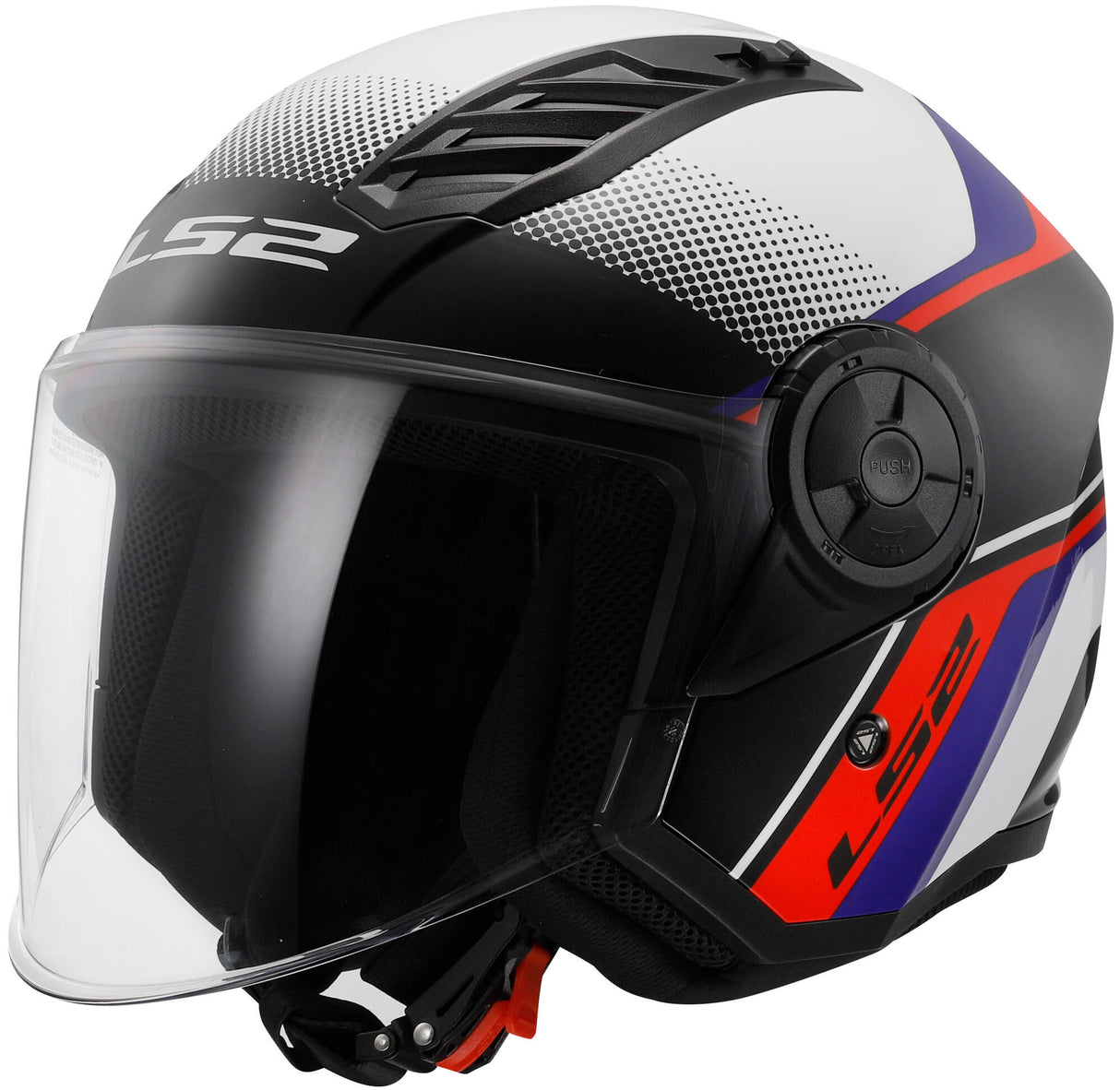 Ls2 jet helm of616 airflow ii rush helmet of616 airfl.ii rush s white blue red