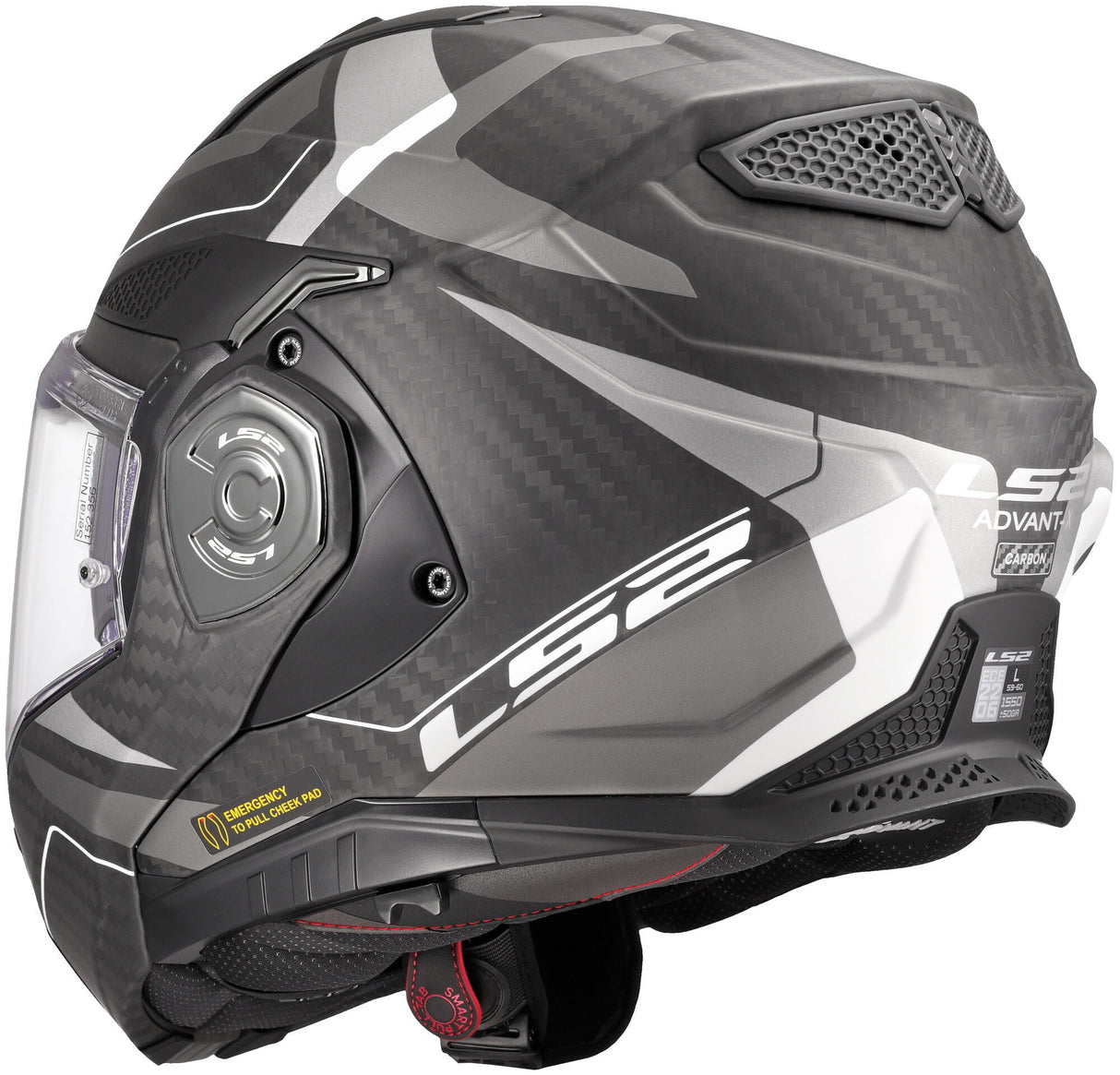 Ls2 opklaphelm ff901 advant x carbon horizon . helmet ff901 advant x carb.hor.l bl sil-gr