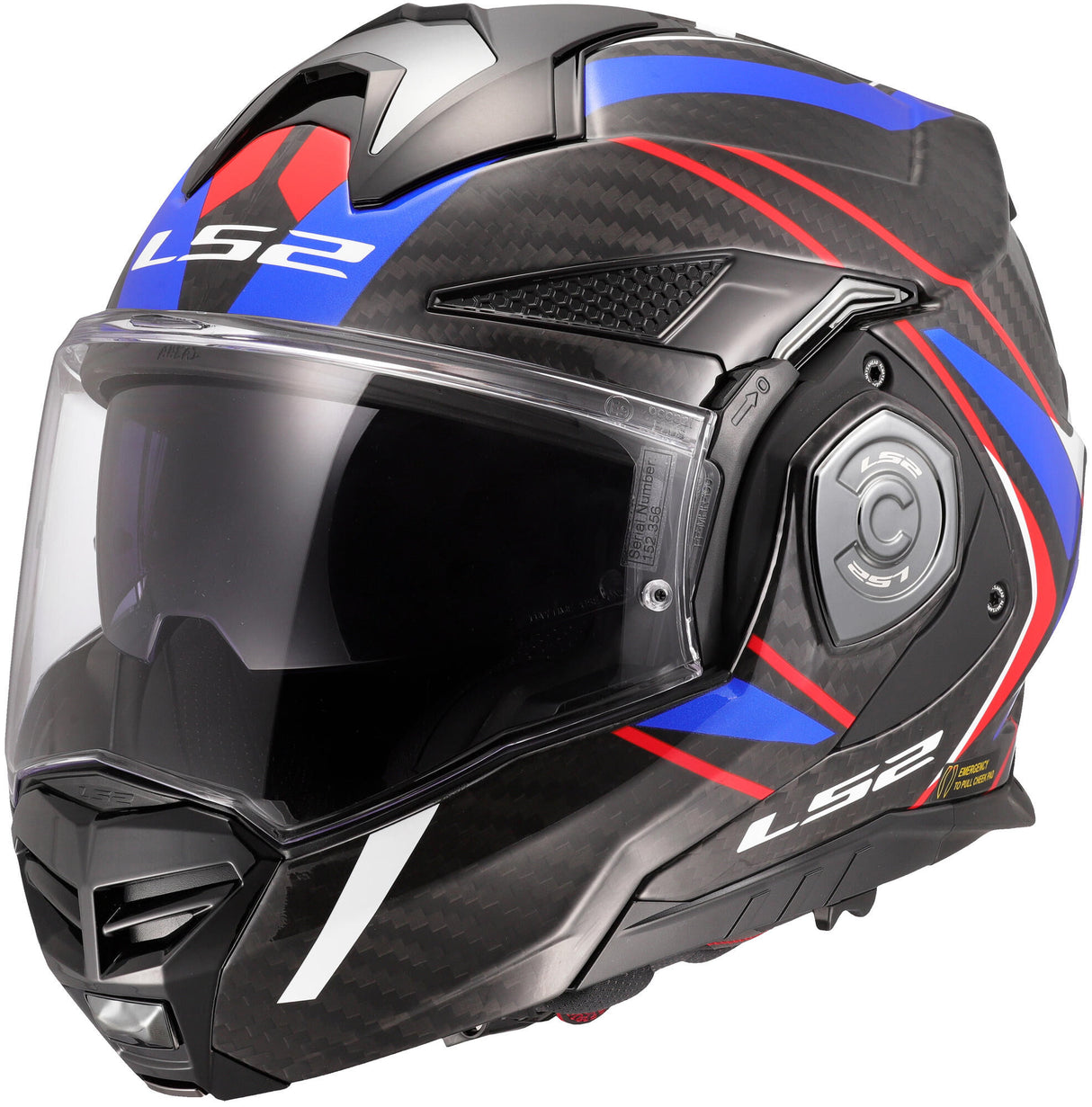 Ls2 flip up helmet ff901 advant x carbon future ii . helmet advant x carb.fut.ii m bl wh blue
