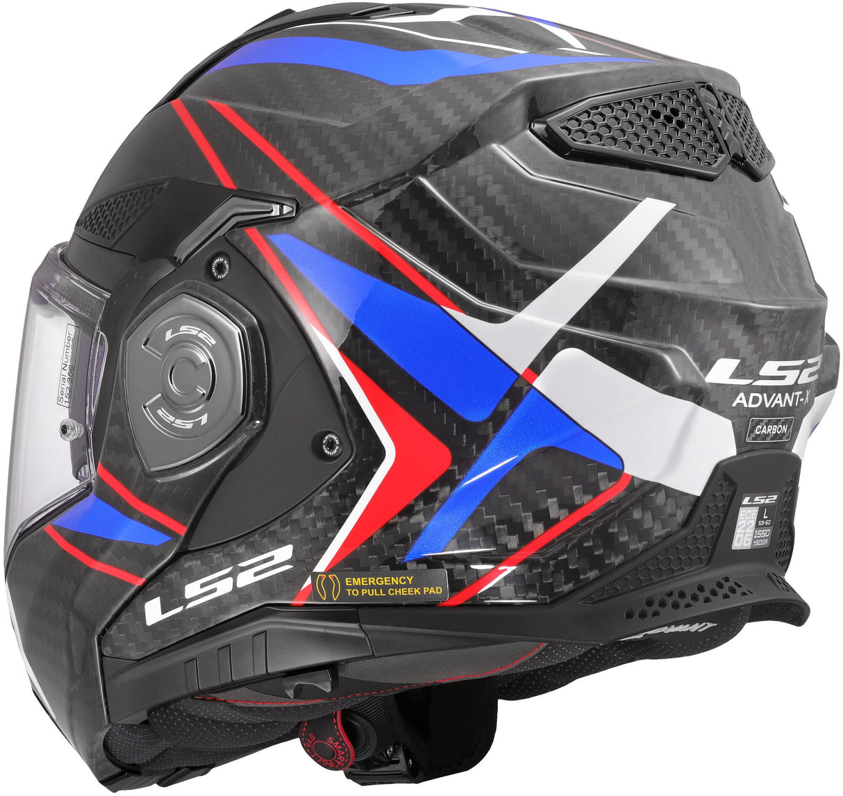 Ls2 flip up helmet ff901 advant x carbon future ii . helmet advant x carb.fut.ii xl bl wh blue