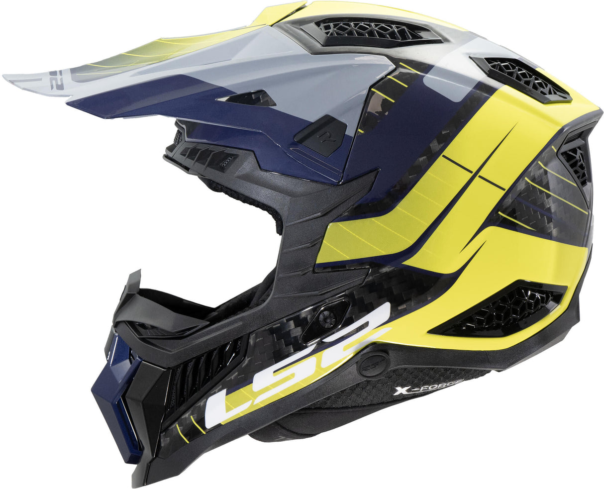 Ls2 motocross helmet MX703 x-force galuo, breathable and hypoallergenic. helmet x-force galuo gray neon yellow gr. xxl