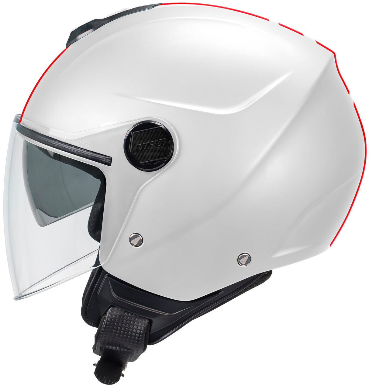 Ufo plast jet helmet nixie helmet ufo nixie jet white red gr. l