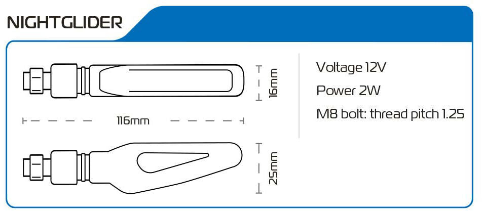 Oxford LED turn signals night glider turn signal night glider led 12v