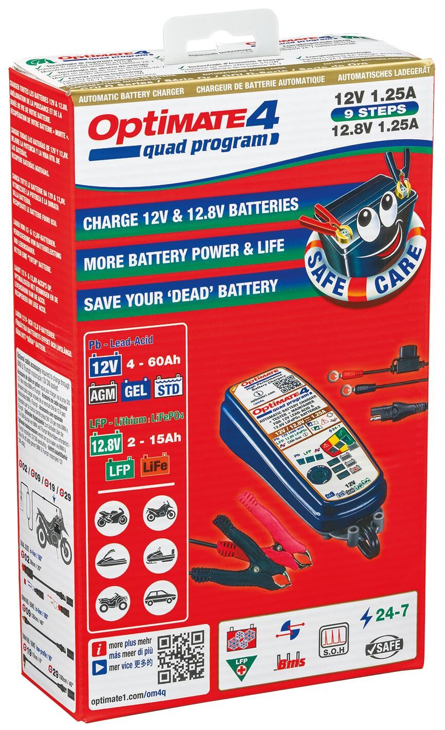 Tecmate battery charger optimate 4 quad program . optimate 4 charger quad program