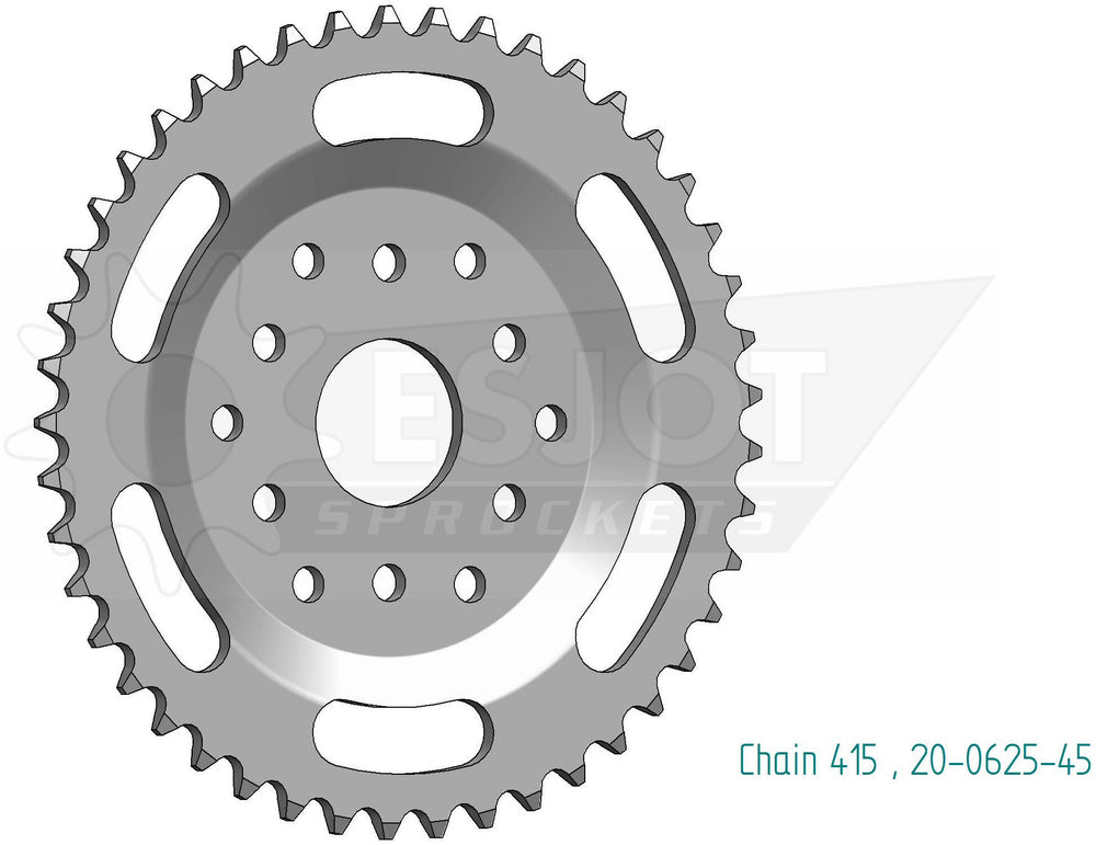 Esjot achtersandwiel 0625 chain wheel 415 45z steel silver