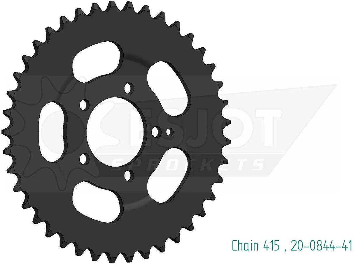 Esjot hënneschter Sprocket 0844 Kette Rad 415 41z Stol schwaarz