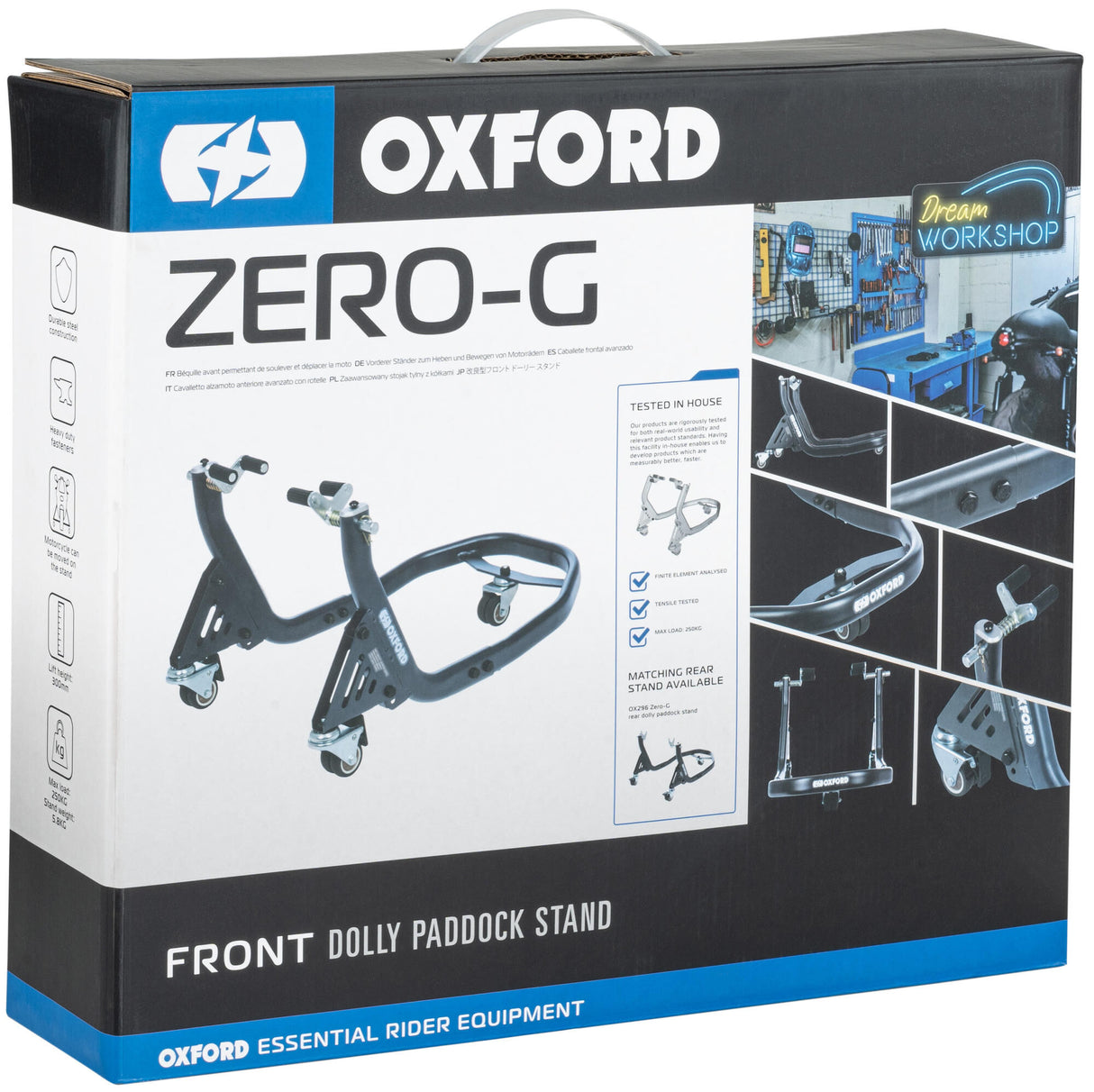 Oxford assembly standard zero-g-dolly assembly test. zer front black