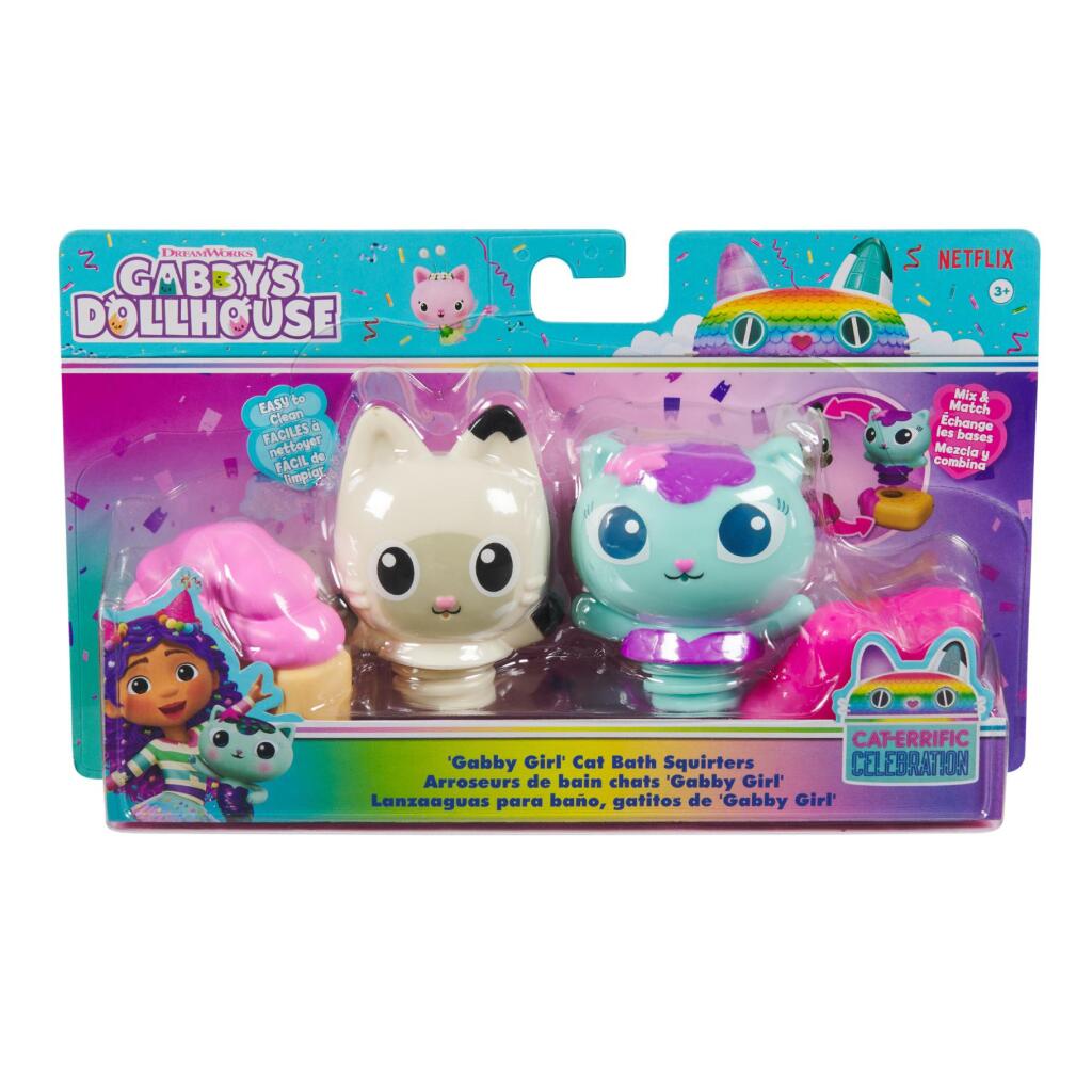 Gabby's Dollhouse Panda and Mermaid Cat Bath Toy Set