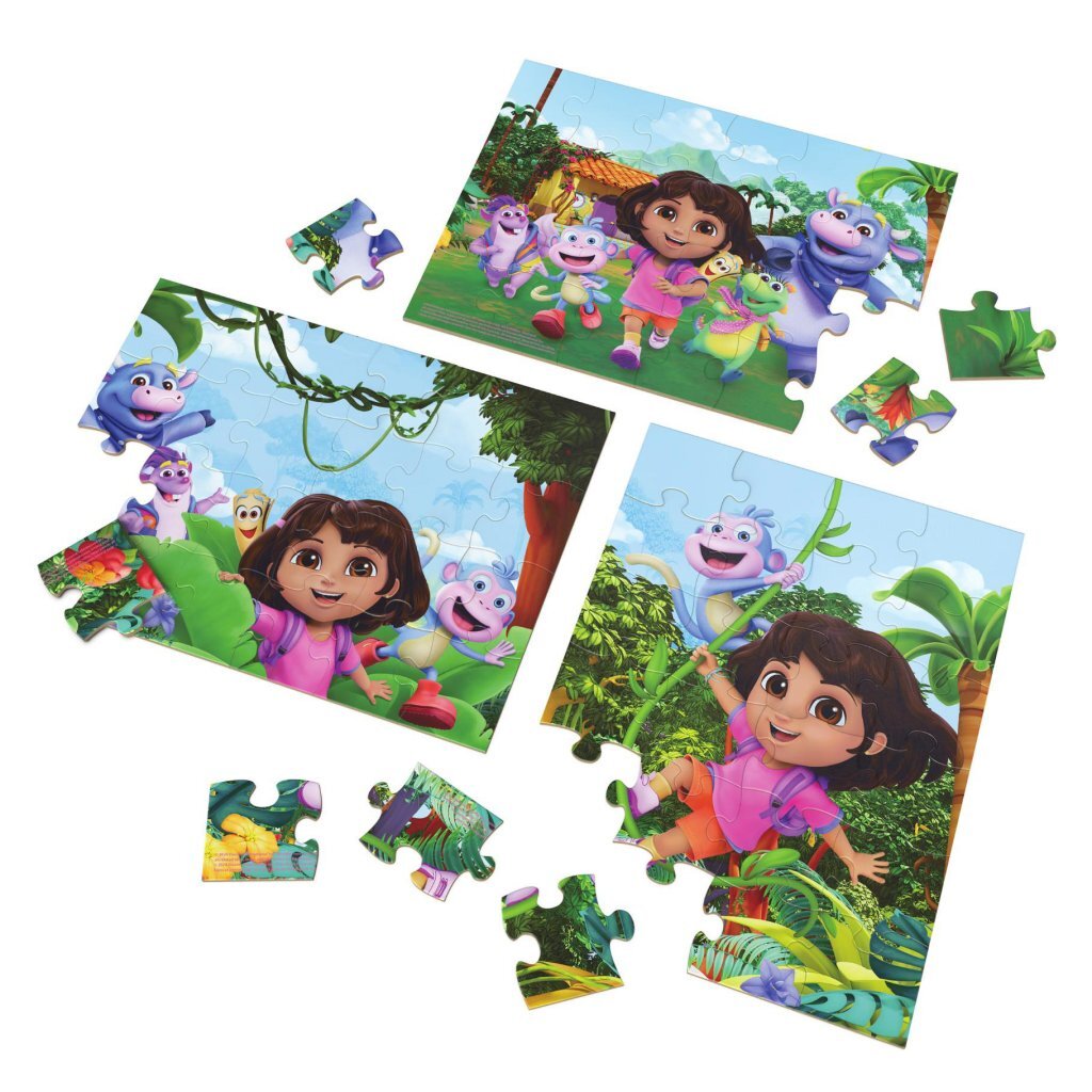 Dora 3en1 puzzle en bois 3x24 pièces