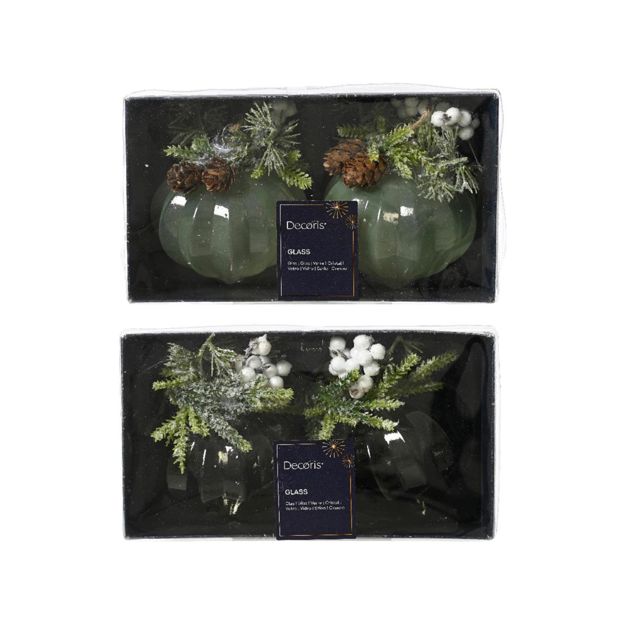 Decoris kersthanger ornament set a 2 stuks ø8cm