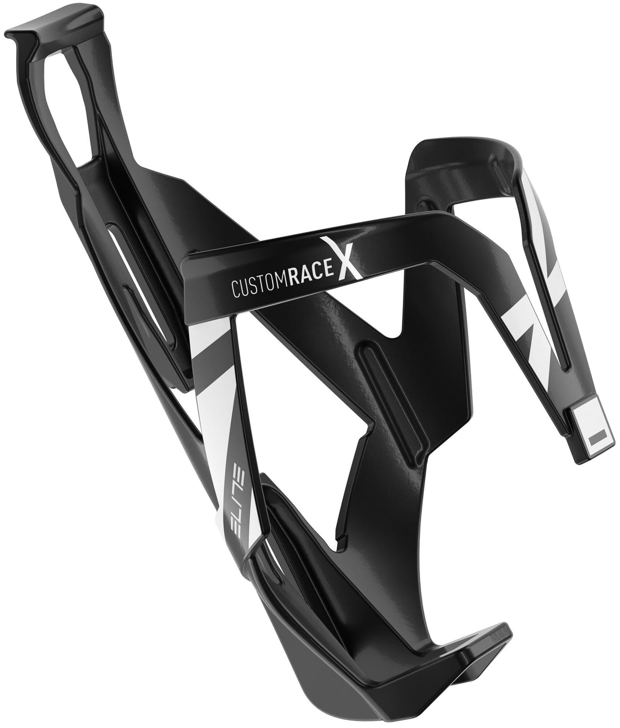 Elite bottle cage custom race x bottle cage custom race x black white glossy