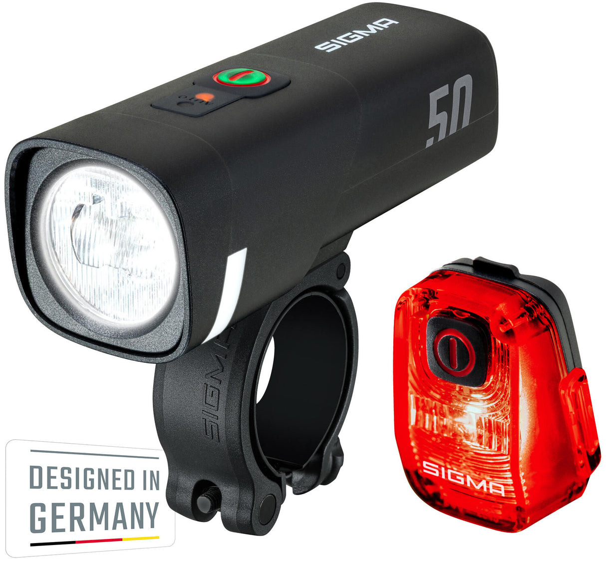 Sigma sport verlichting aura 50 hiro 10 . sigma battery light set aura 50 + hiro 10