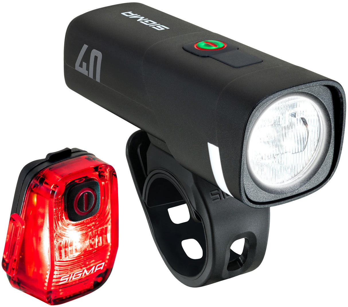 Sigma sports lighting aura 40 hiro 10 ride safe to school. sigma battery light set aura 40 + hiro 10 rts va.