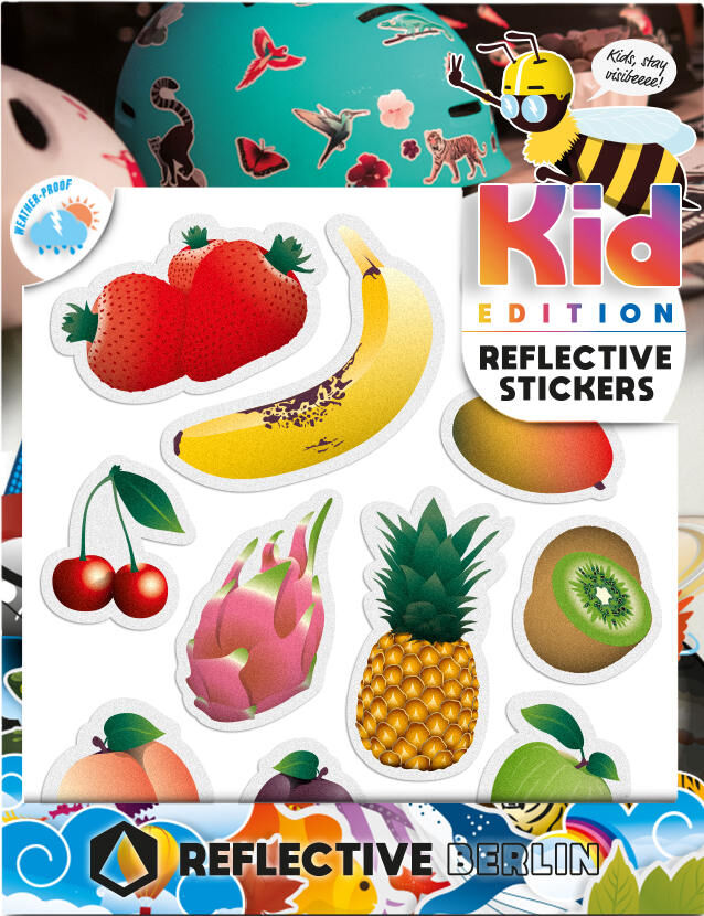 Reflective berlin reflex stickers kid ref.sticker re.berlin kid fruits