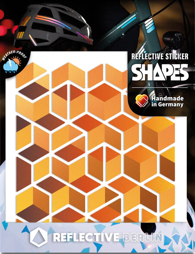 Reflective berlin reflex stickers shapes refl.sticker refl.berlin cube honey