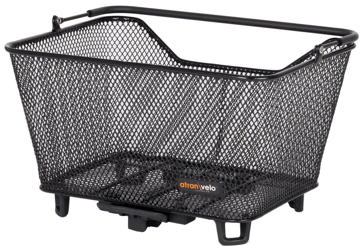 Atranvelo bicycle basket, on the back of daily s avs rear basket at.velo daily s avs steel