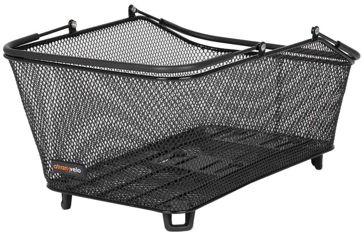 Atranvelo bicycle basket, on the back of daily l avs rear basket at.velo daily l avs steel