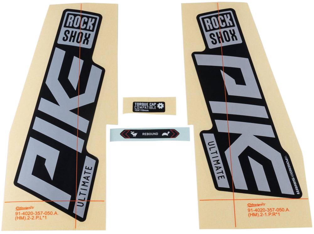 Rockshox decor set signature series decal set rs pike ult. silver