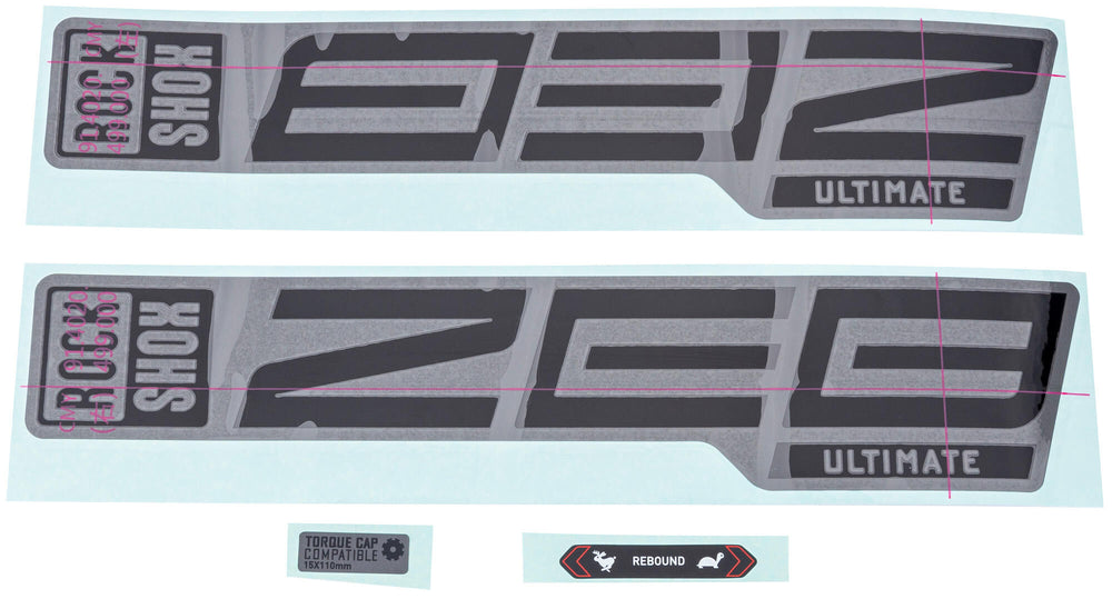 Rockshox decor set signature series decal set rs zeb ult. black