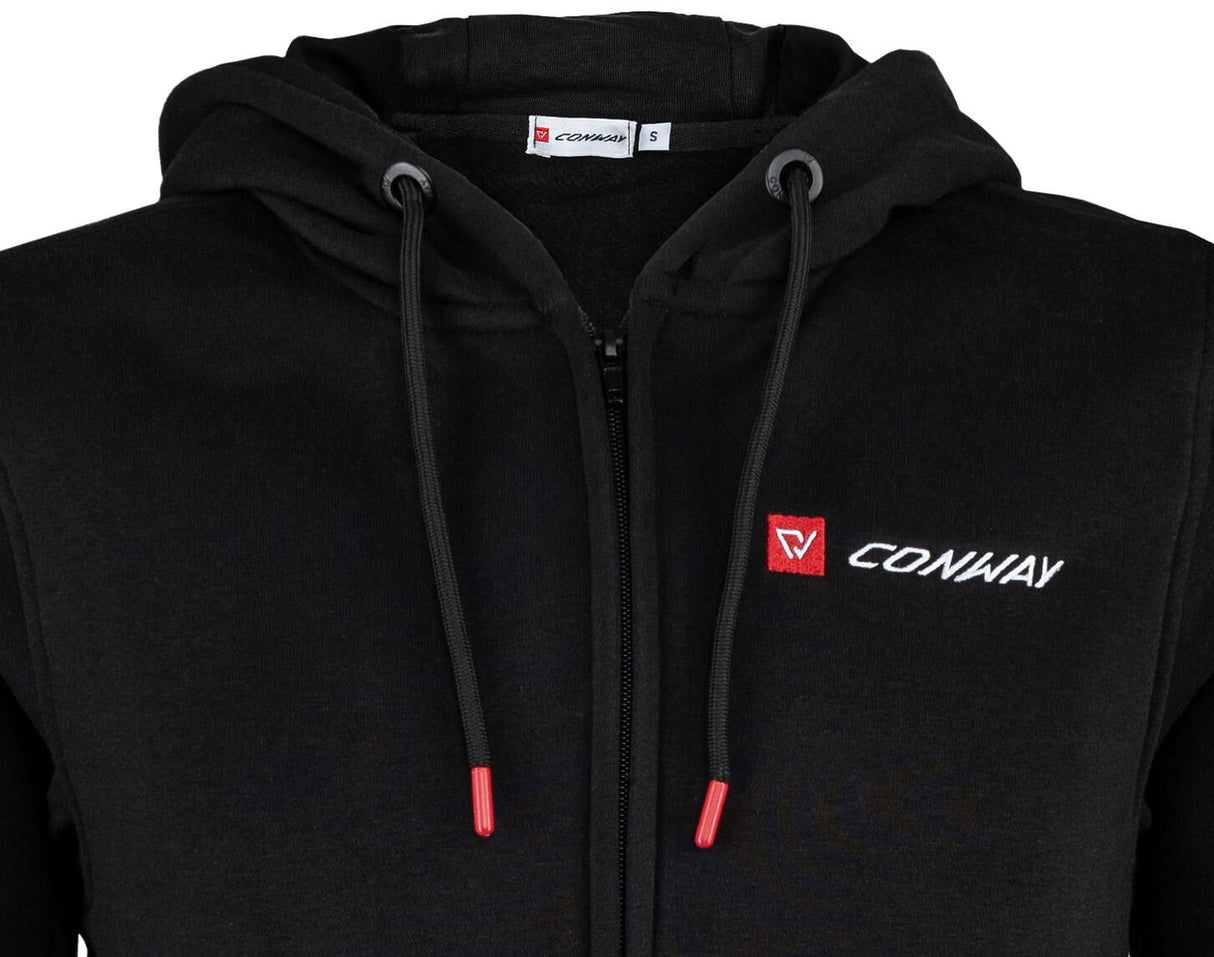 Conway sweater jacket with hood logoline hooded sweat jacket logoline size l black