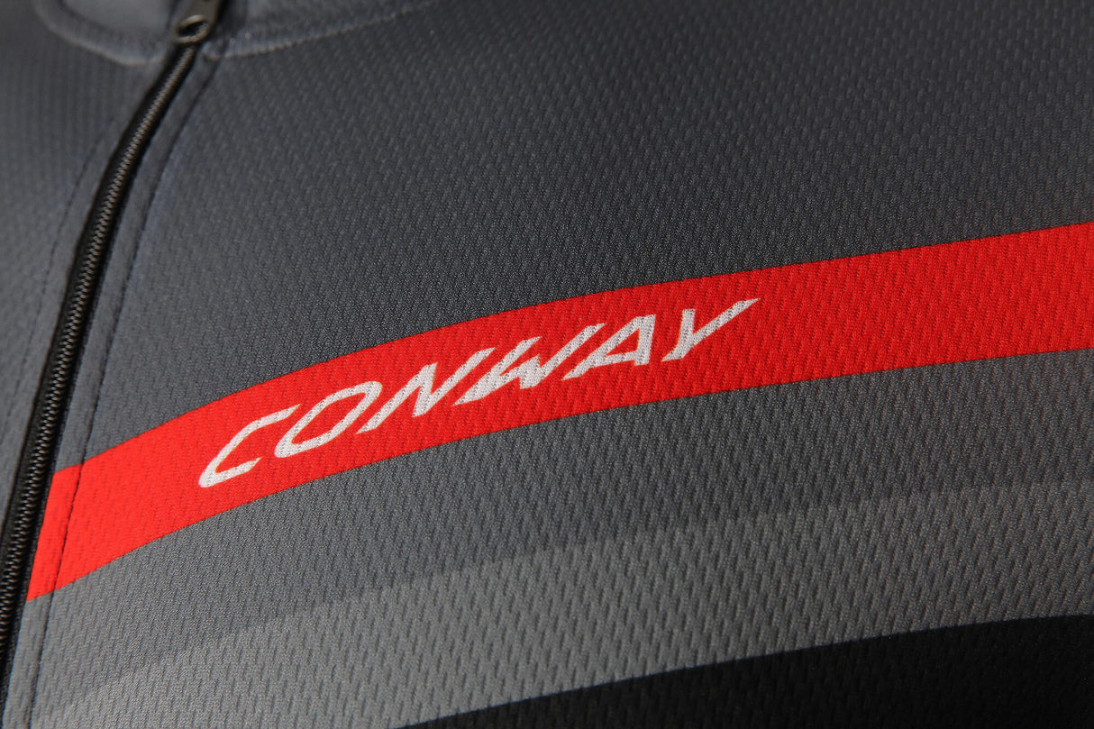 Conway short sleeve shirt active jersey full zip ss jersey act.full zip ss s gray black