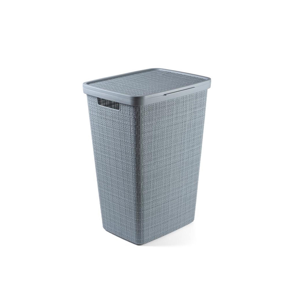 Curver panier à linge aspect jute 58l gris fumé