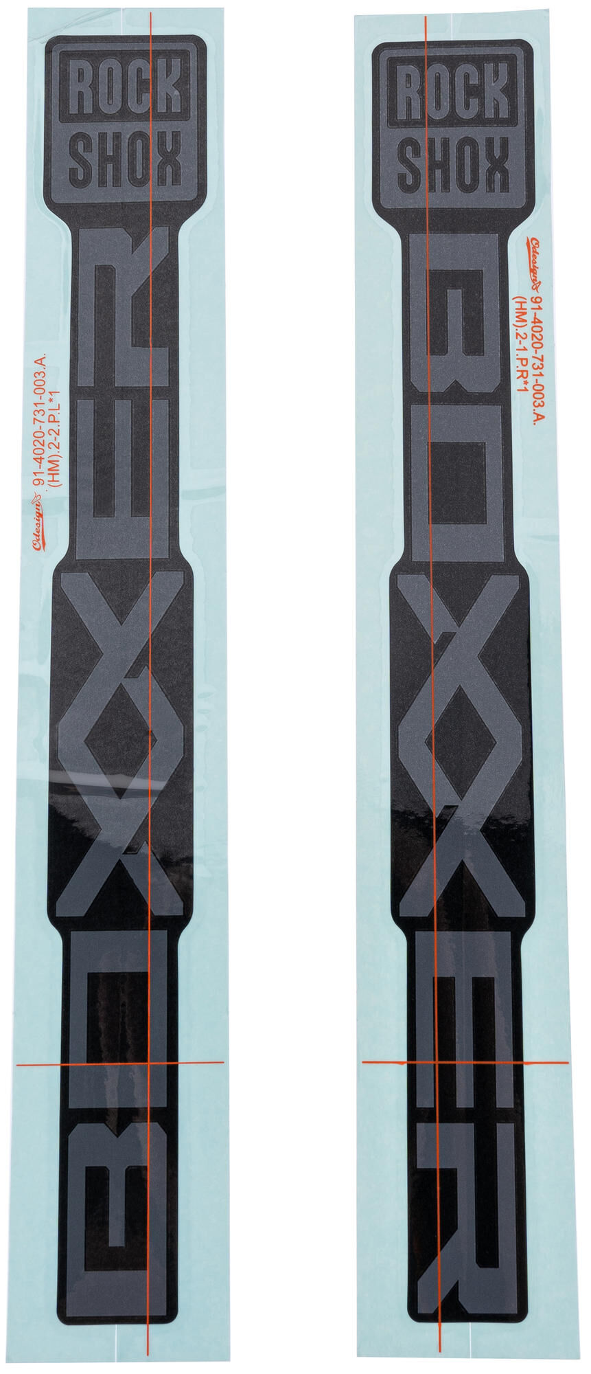 Rockshox decor set decal set rs gray matt black sliders