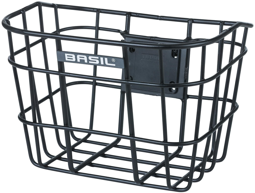 Basil Bremen Alu FM - bicycle basket - front - including Basil FM stem holder - black