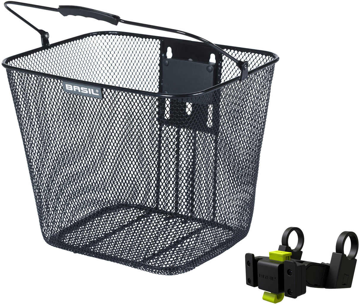 Basilikalfahrradkorb Bilbao KF Fixierung einschließlich Sterior Bendhalter 26 x 22 x 27 cm - Schwarz