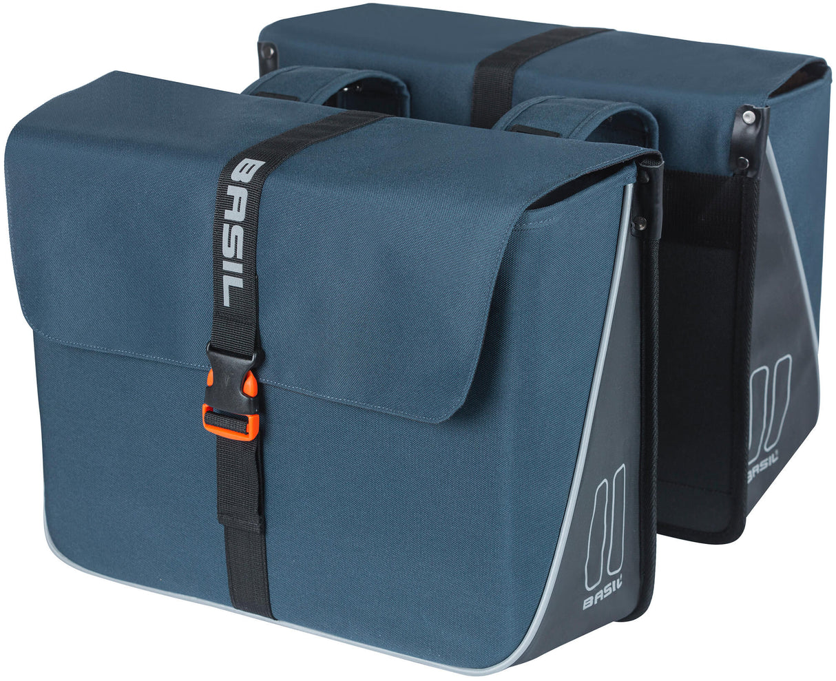Basil Forte double sac à vélo, eau-représentante, noir bleu marine, 35L