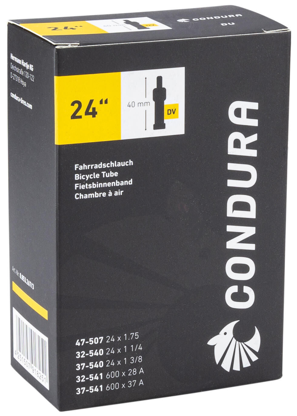 Condura inner tube - 24 for wheelchair tube 24 dv40 32 47-507 541