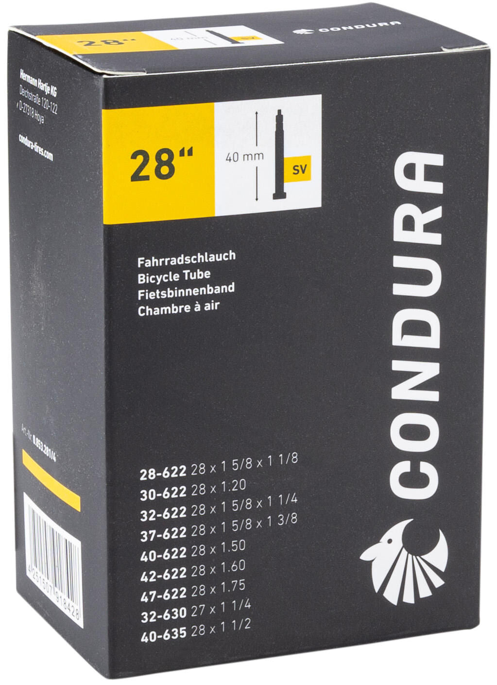Condura inner tube - 28 tube 28 sv40 28 47-622 635