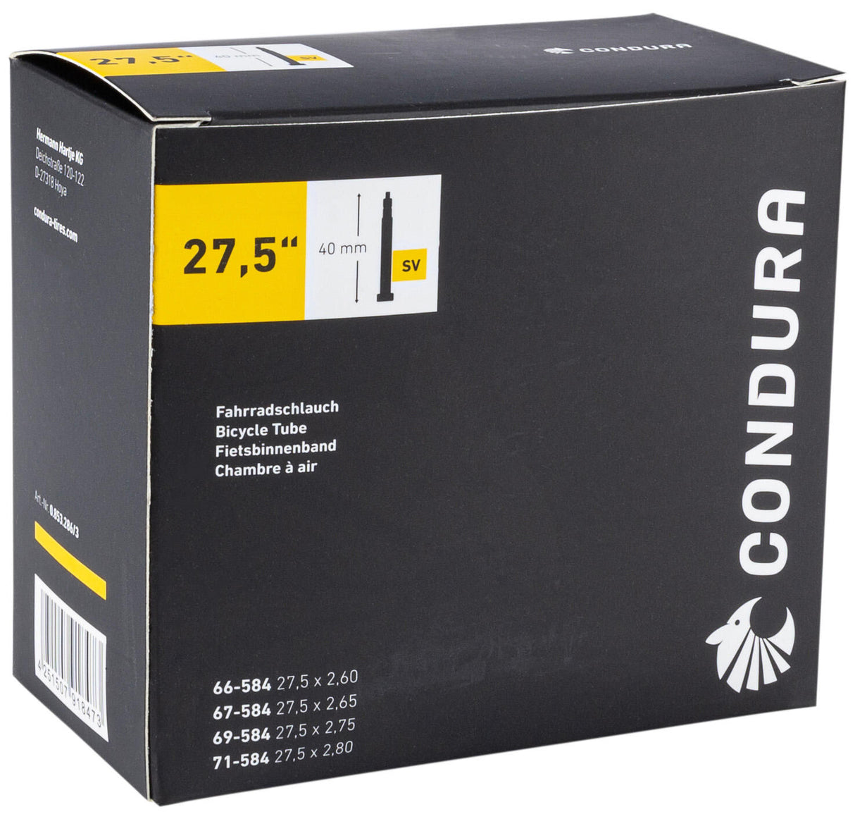 Condura inner tube - 27.5 tube 27.5 sv40 sv40 66 71-584