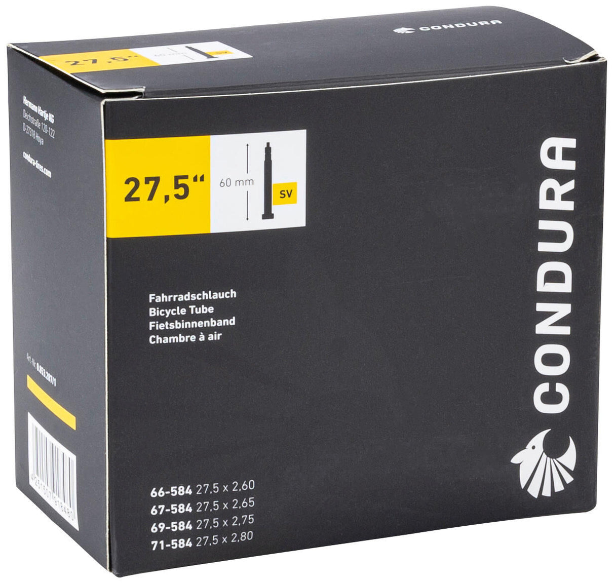Condura inner tube - 27.5 tube 27.5 sv60 66 71-584