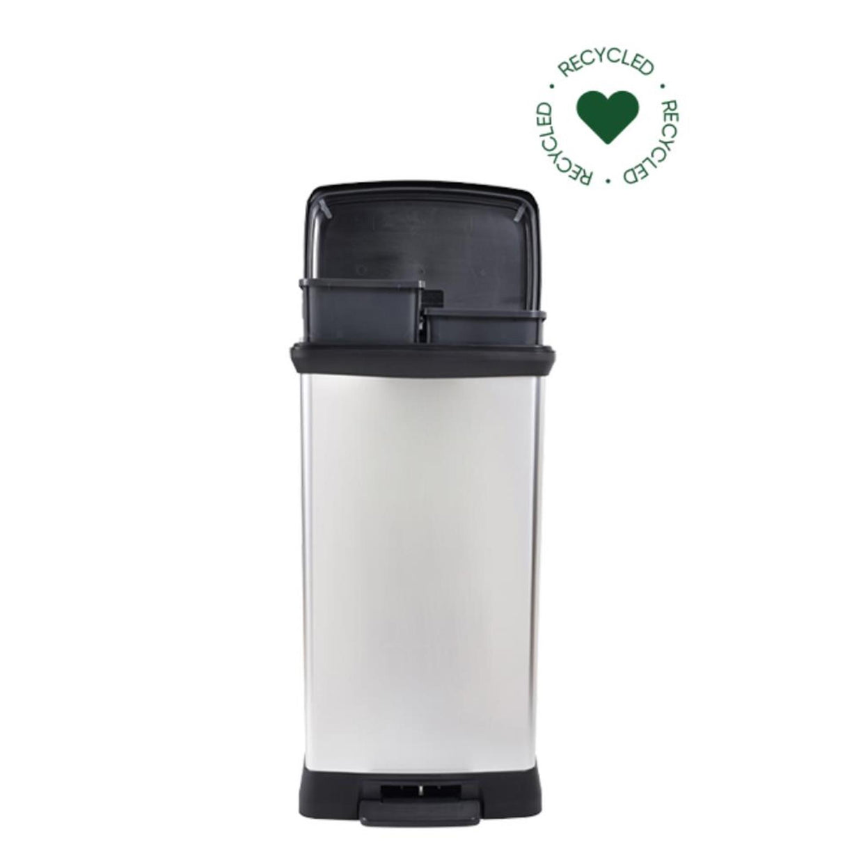 Curver pedal bin decobin duo 23l 23l silver metallic