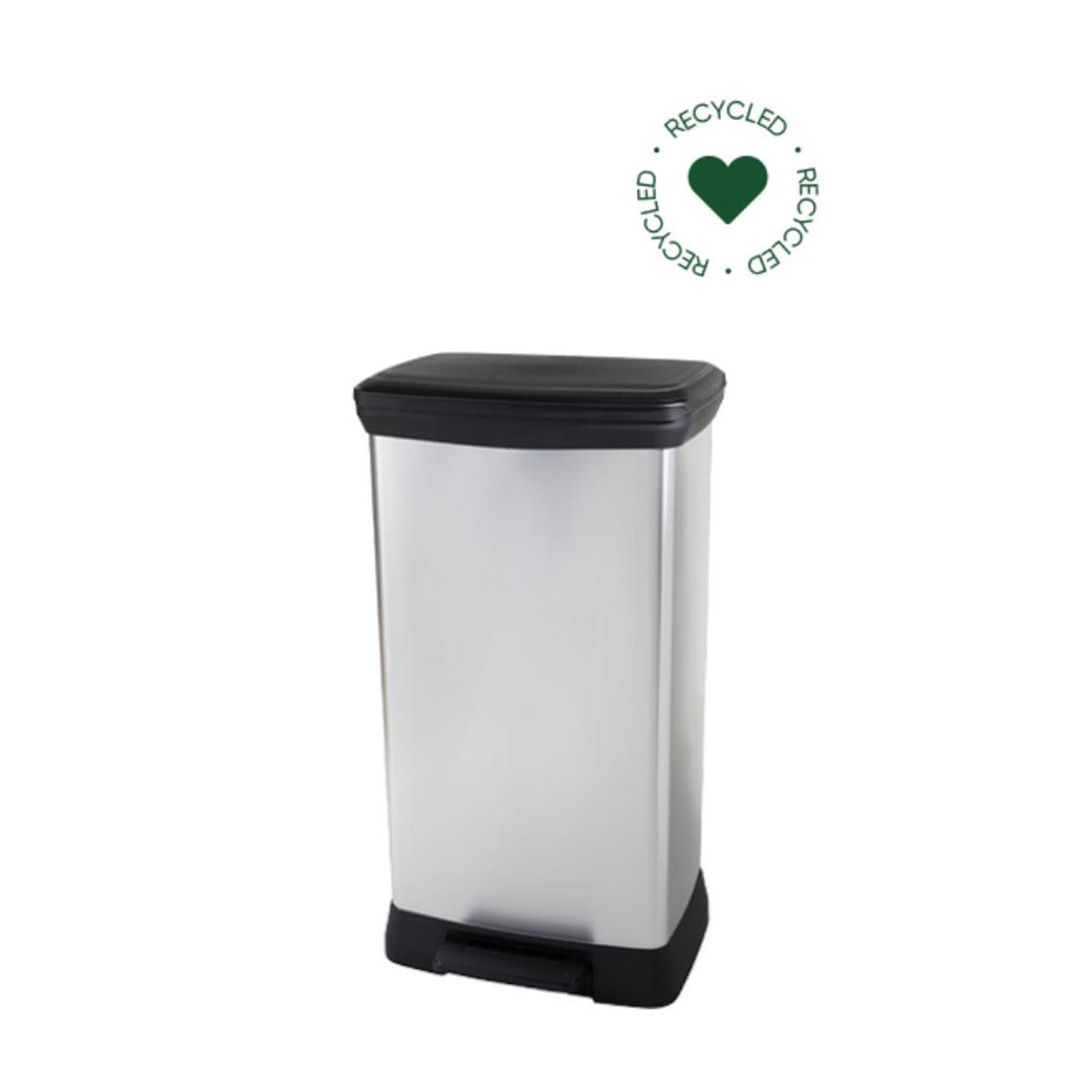 Curver pedal bin decobin duo 23l 23l silver metallic