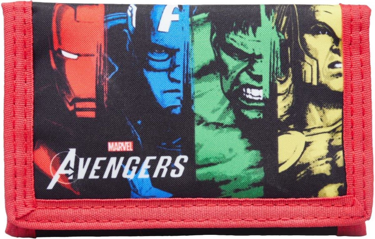 Jim Jam Avenger Red Zipper and Velcro Wallet