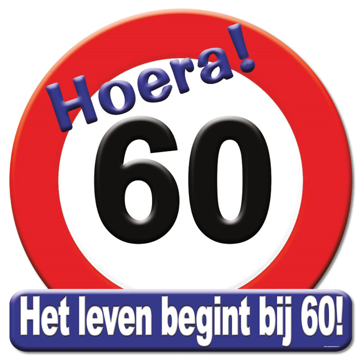 Paperdreams kroonschild verkeersbord - 60 jaar