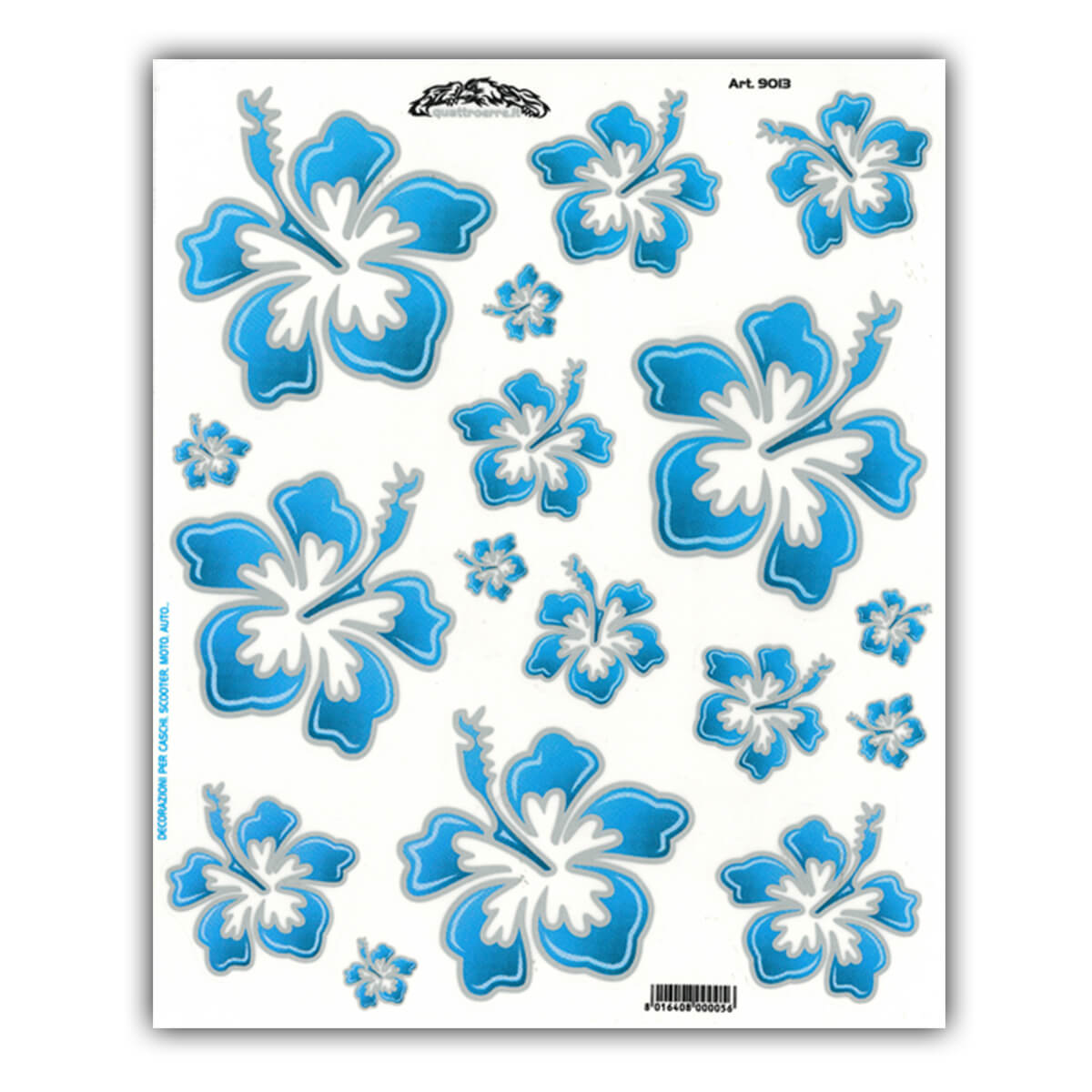 Ensemble d'autocollant fleurs hawaïenes bleu m