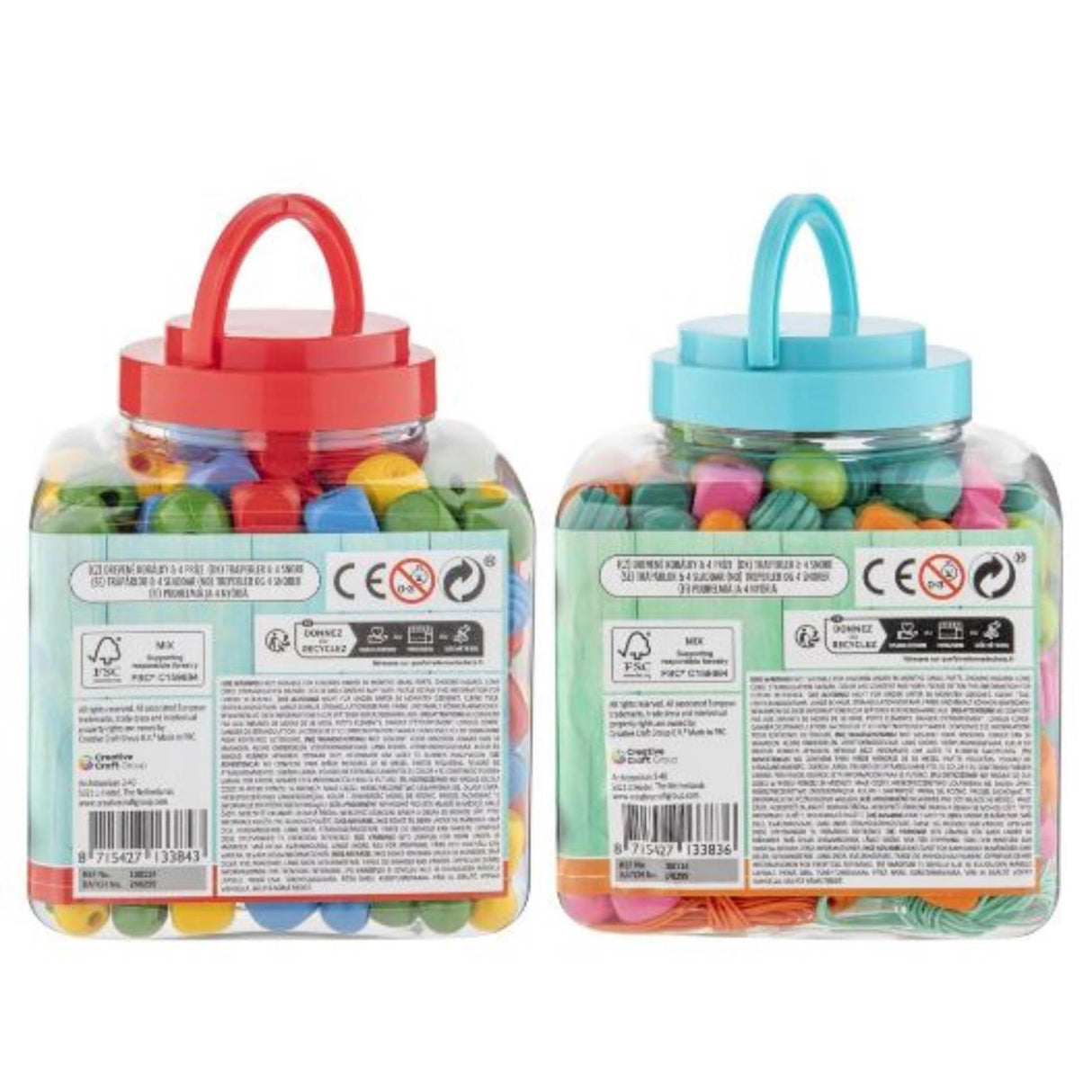 Creative craft group wooden beads blue, 375 grams