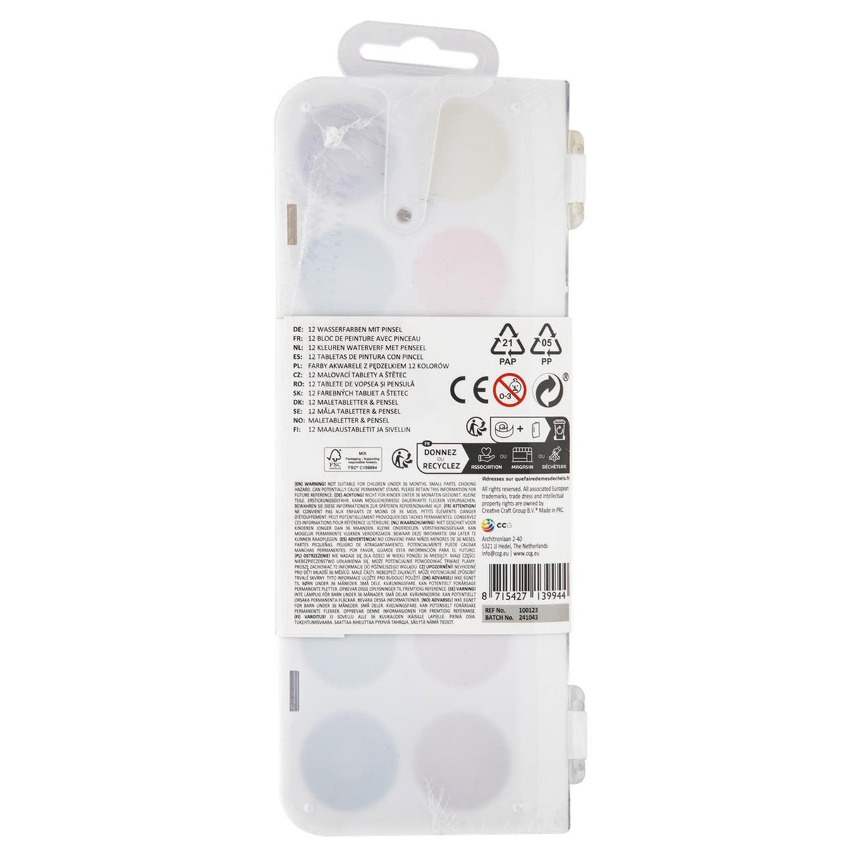 Ustvarjalna rokodelska skupinska barvna paleta neon s čopičem