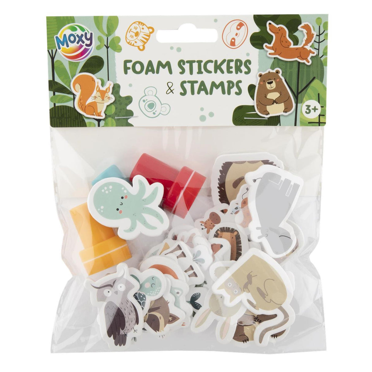 Creative Craft Group self-inking stamps, set of 3, and foam stickers
